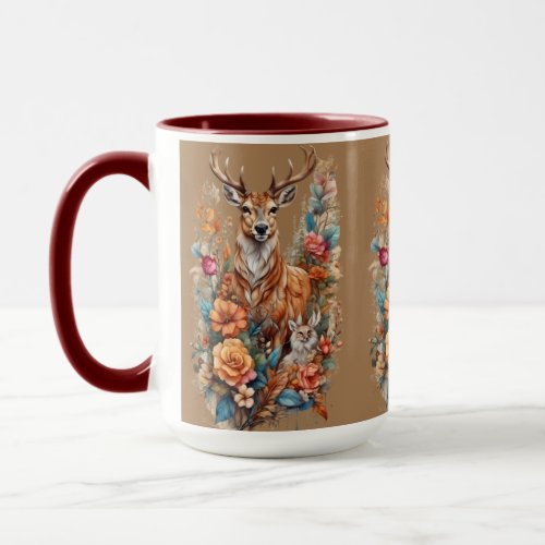 The beauty of motherhood  Orange Deer and Fawn Mug