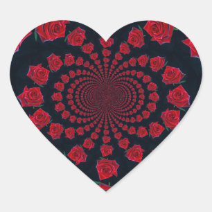 The Beauty of Roses: Floral Fantasy Heart Sticker