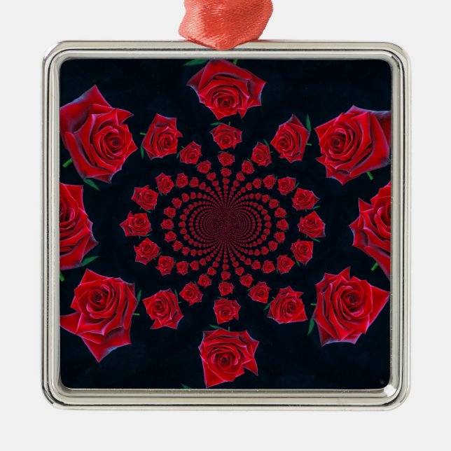 The Beauty of Roses: Floral Fantasy  Metal Ornament (Front)