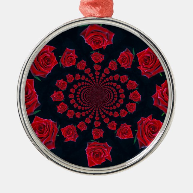 The Beauty of Roses: Floral Fantasy  Metal Ornament (Front)