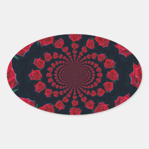 The Beauty of Roses: Floral Fantasy  Oval Sticker
