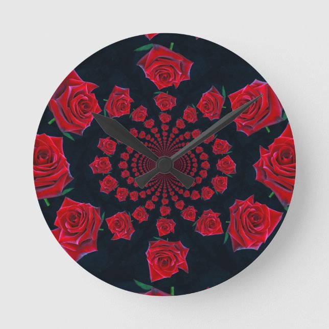 The Beauty of Roses: Floral Fantasy  Round Clock (Front)