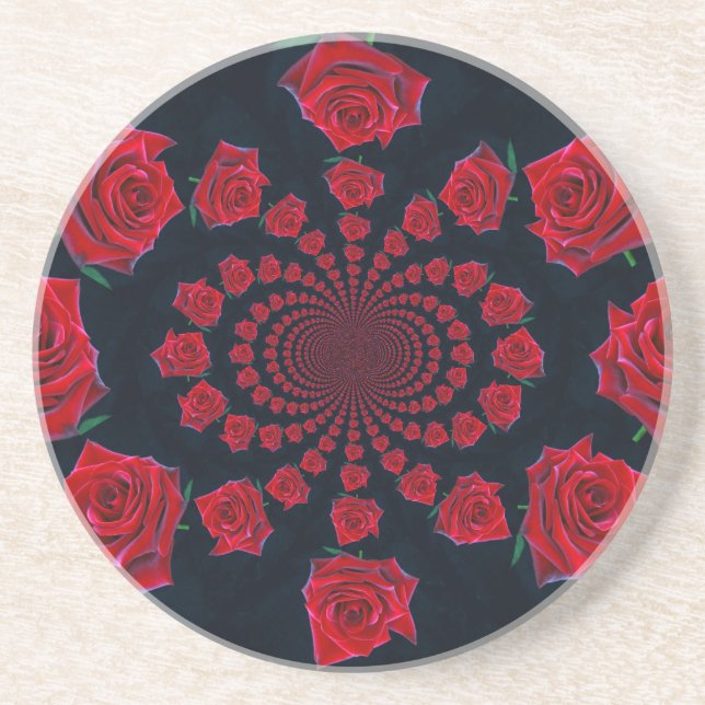 The Beauty of Roses: Floral Fantasy  Sandstone Coaster (Front)