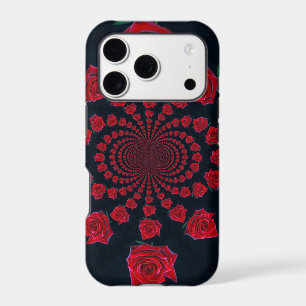 The Beauty of Roses Red & Black Kaleidoscope Flo iPhone 17 Pro Case