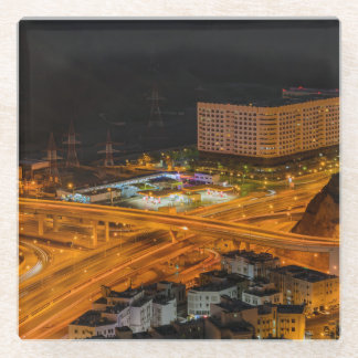The Beauty Of The City At Night. Glass Coaster