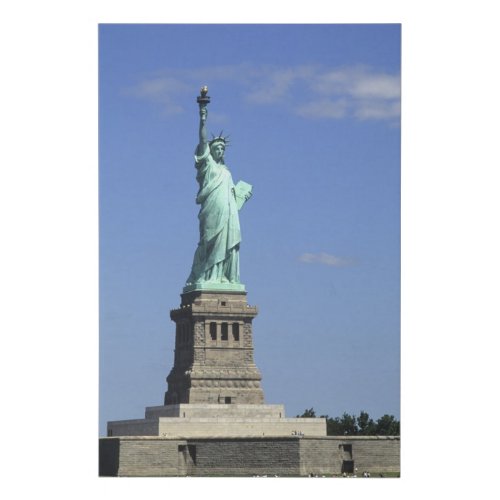 The beauty of the famous Statue of Liberty on Faux Canvas Print