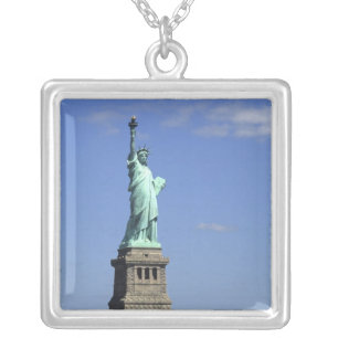 The beauty of the famous Statue of Liberty on Silver Plated Necklace