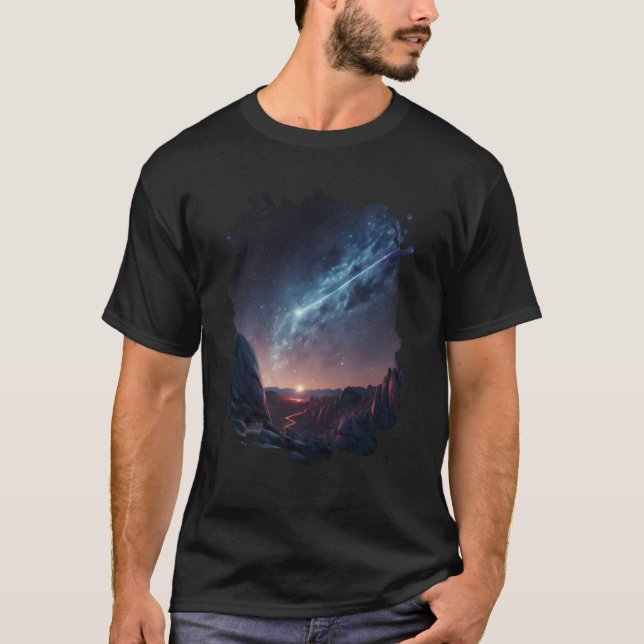 The beauty of the night sky among asteroids T-Shirt (Front)
