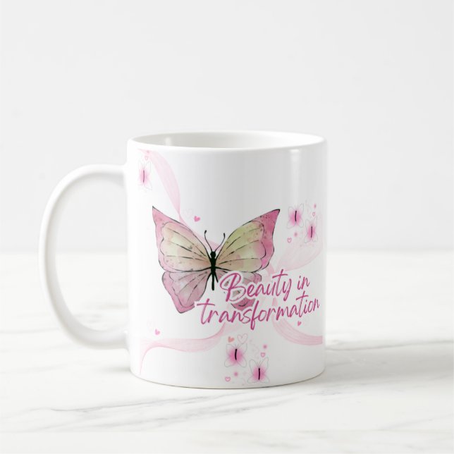 The beauty of transformation coffee mug (Left)