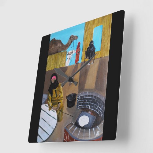 The Bedouin Women Painting by Alfred Fox Square Wall Clock