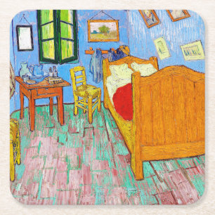 The Bedroom, Van Gogh Square Paper Coaster