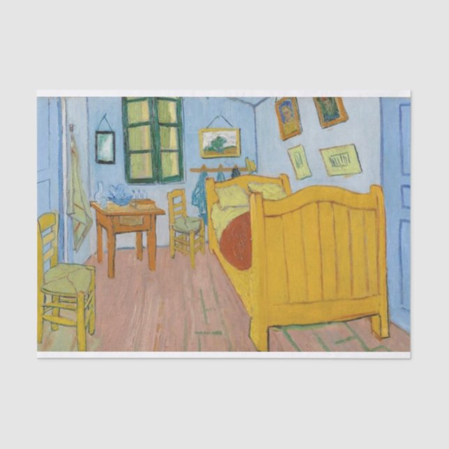 The Bedroom, Vincent van Gogh post-impressionist Tissue Paper (Front)