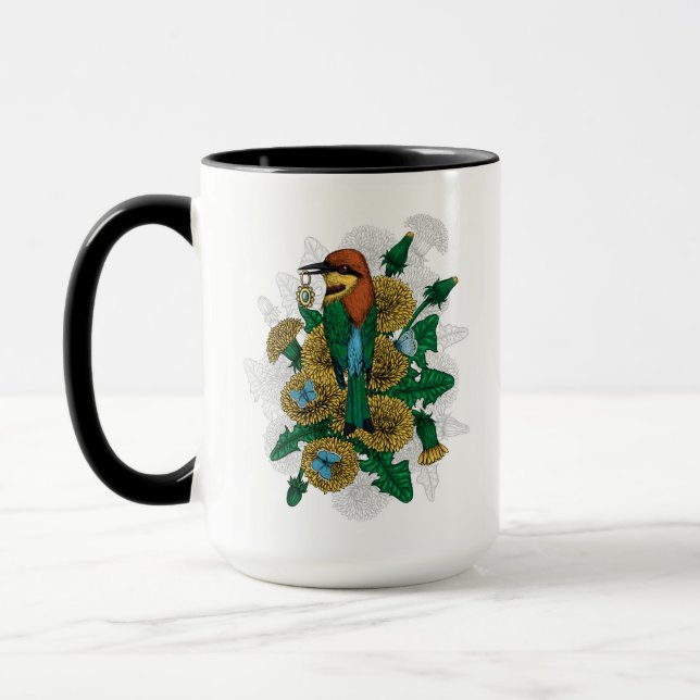 The bee eater with the golden pendant mug (Left)