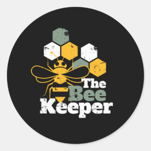 The Bee Keeper Funny Honey Bee Lover Classic Round Sticker