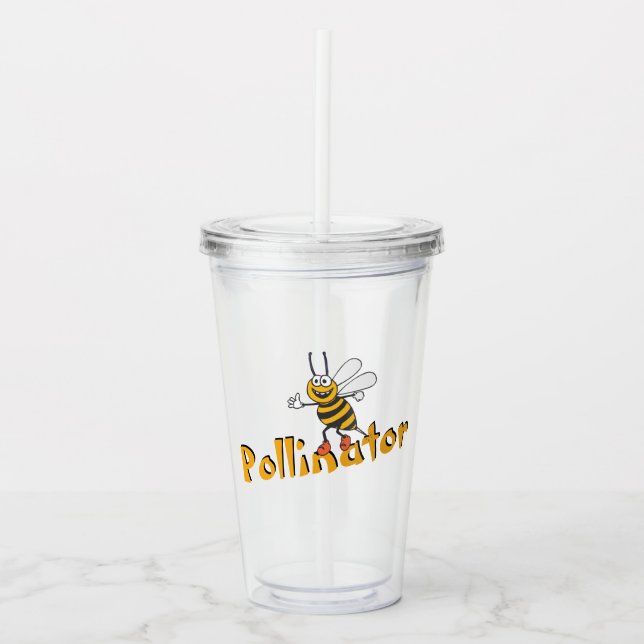 The Bee Pollinator Acrylic Tumbler (Front)