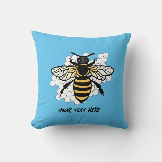 The bee throw pillow (Front)