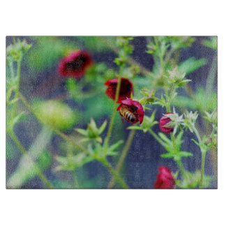 The Bee With the Red Flower Cutting Board