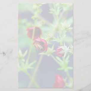 The Bee With the Red Flower Stationery