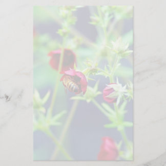 The Bee With the Red Flower Stationery