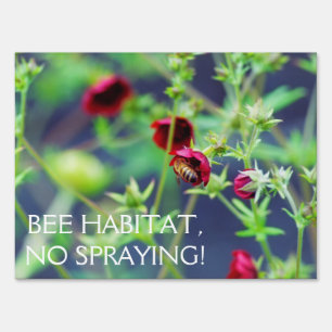 The Bee With the Red Flower Yard Sign
