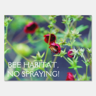 The Bee With the Red Flower Yard Sign