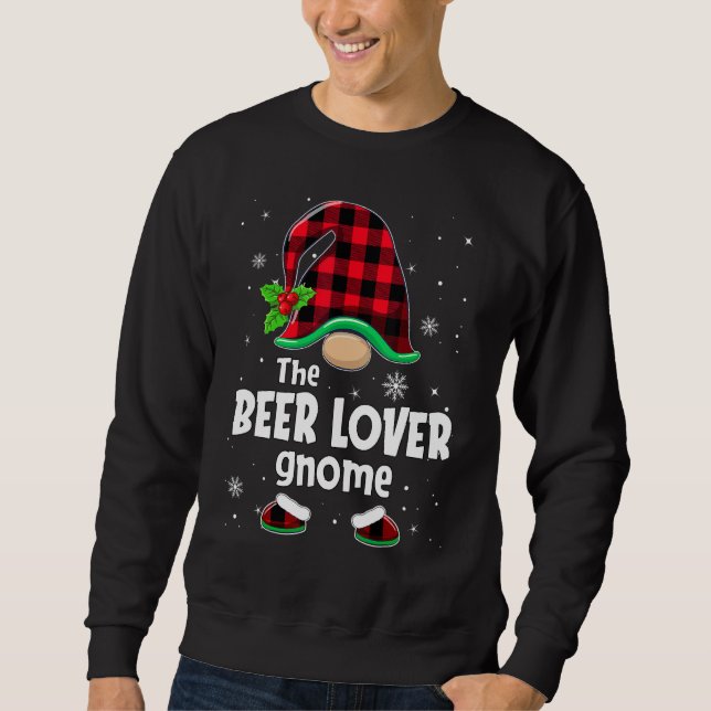 The Beer  Gnome Buffalo Plaid Christmas Matching F Sweatshirt (Front)
