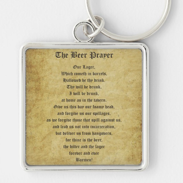 The Beer Prayer Keychain (Front)