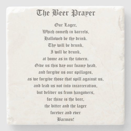 The Beer Prayer Stone Coaster