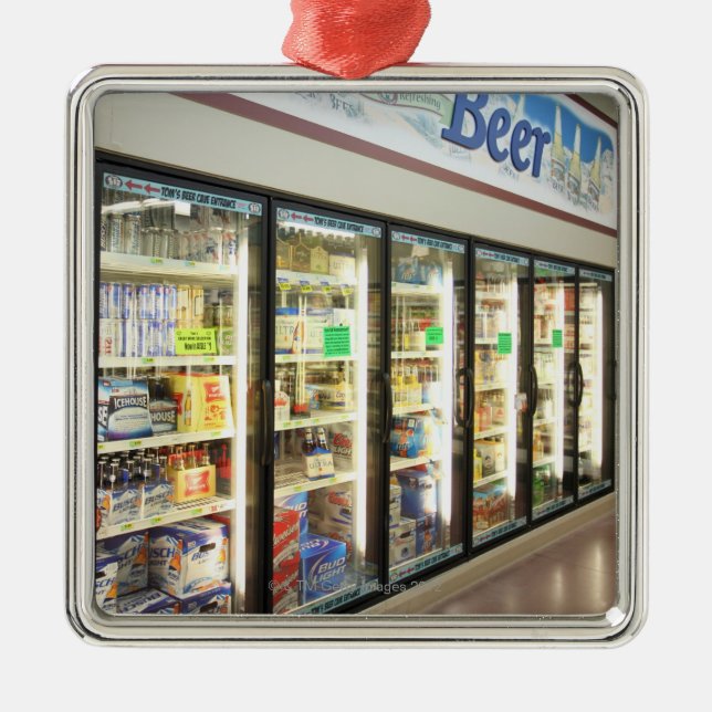 The beer section of an Iowa grocery store. 2 Metal Ornament (Front)