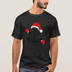 The Beerio Kart Drinking Santa Funny Christmas Bee T-Shirt