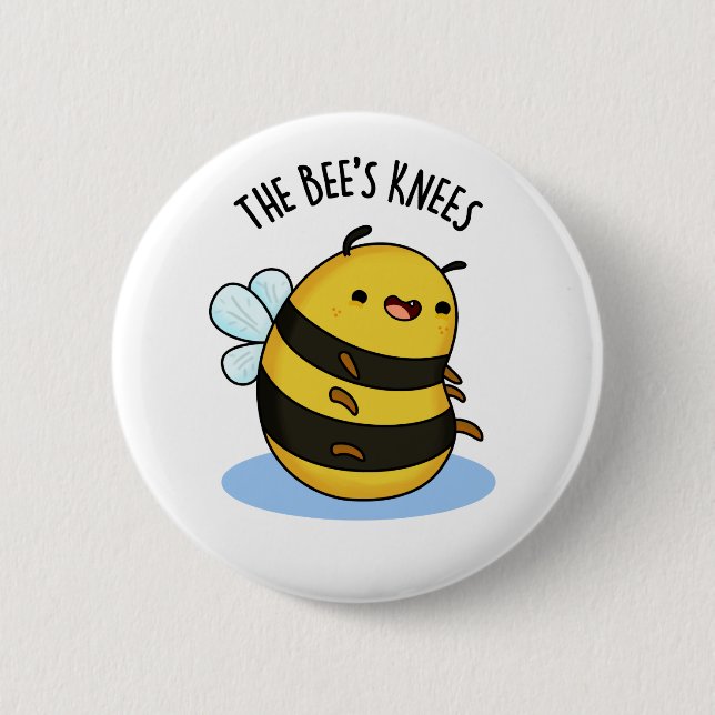 The Bees Knees Funny Bumble Bee Pun  Button (Front)