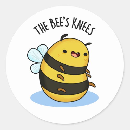 The Bees Knees Funny Bumble Bee Pun  Classic Round Sticker