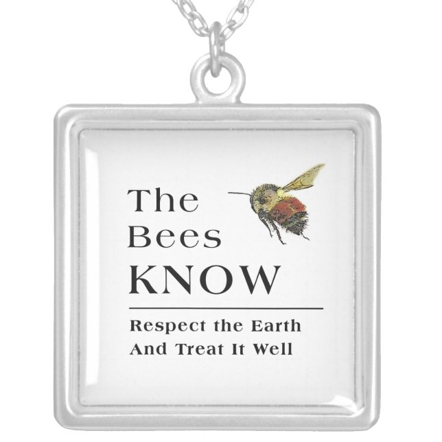 The Bees know Silver Plated Necklace (Front)