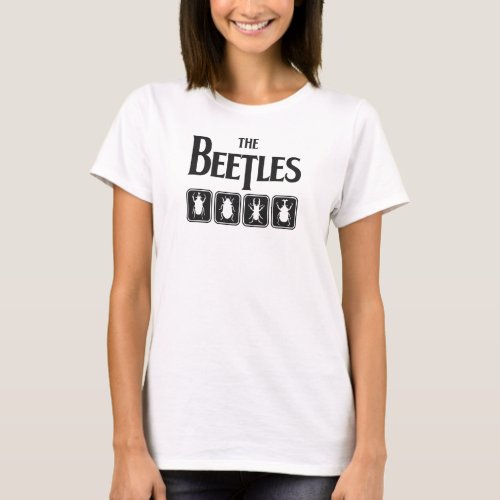 The Beetles Punny Parody Classic Rock Design T_Shirt