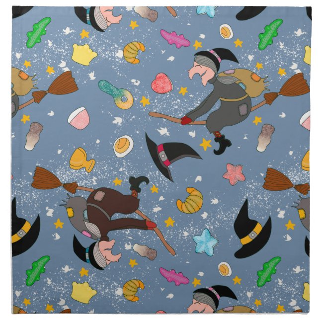 The befana comes at night with the broom pattern cloth napkin (Front)