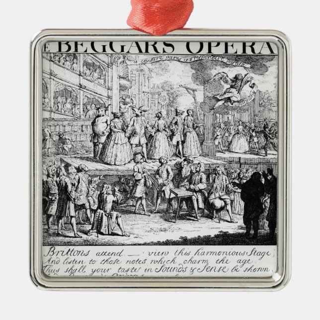 The Beggar's Opera Burlesqued, 1728 Metal Ornament (Front)