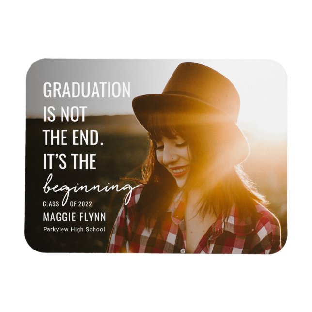 The Beginning EDITABLE COLOR Graduation Magnet (Horizontal)