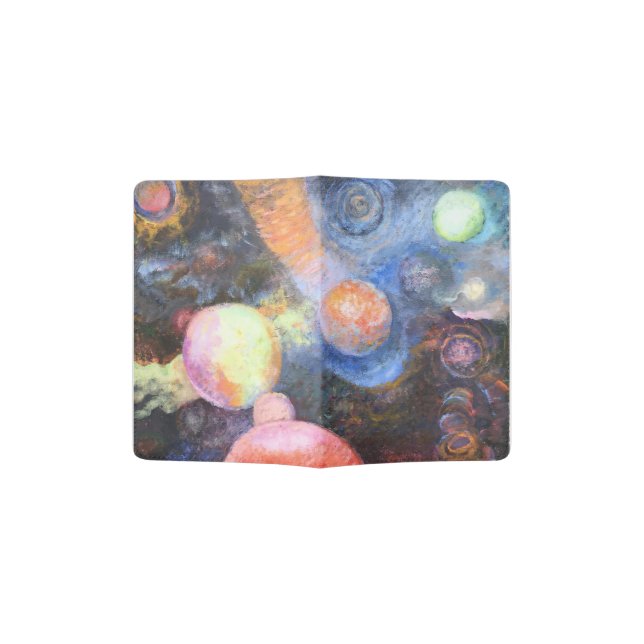 The Beginning -  Galaxy universe Painting    Passport Holder (Opened)