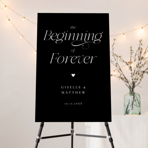 The Beginning of Forever Black Wedding Foam Board