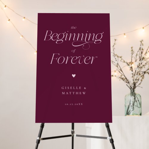 The Beginning of Forever Cranberry Wedding Foam Board