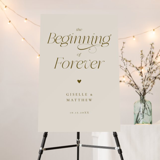 The Beginning of Forever Cream Wedding Foam Board (In Situ (Stand))