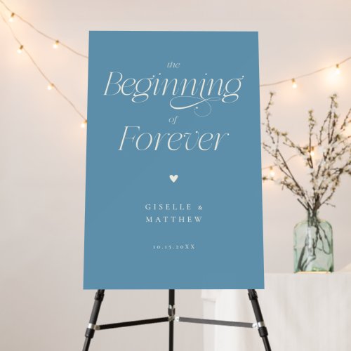 The Beginning of Forever Denim Blue Wedding Foam Board