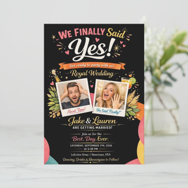 The Beginning of Forever | Elegant Luxury Wedding  Invitation (Standing Front)