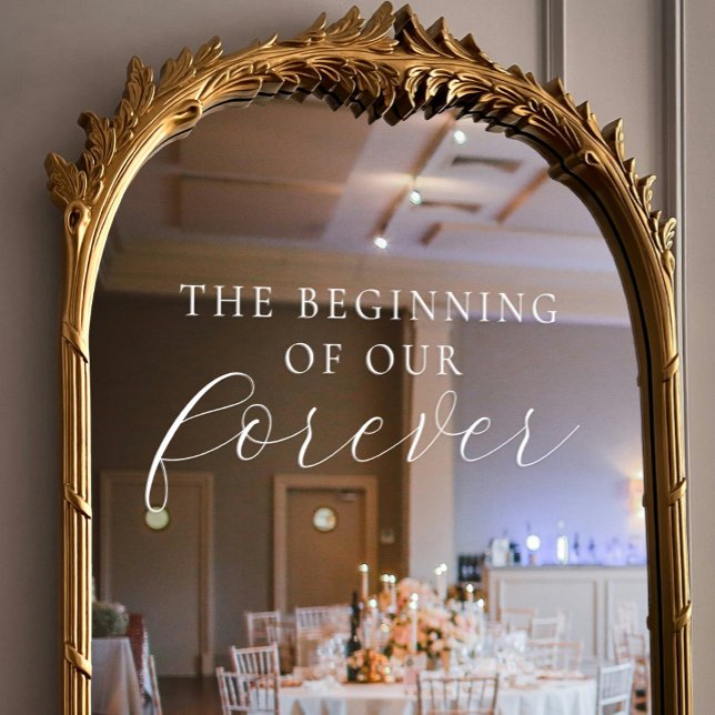 The Beginning of Forever Elegant Script Wedding Window Cling (The Beginning of Forever Elegant Script Wedding Window Cling)