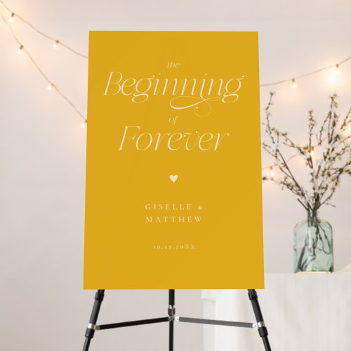 The Beginning of Forever Yellow Wedding Foam Board