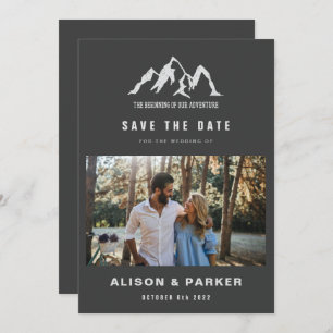 the beginning of our adventure save the date photo invitation