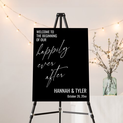 The Beginning of Our Happily Ever After Black Foam Board