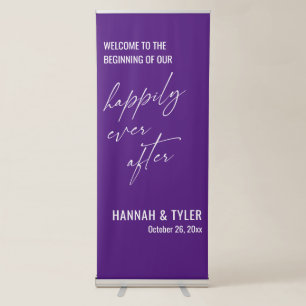 The Beginning of Our Happily Ever After Purple Retractable Banner