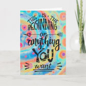 The Beginning to Anything Inspirational Modern Card (Front)