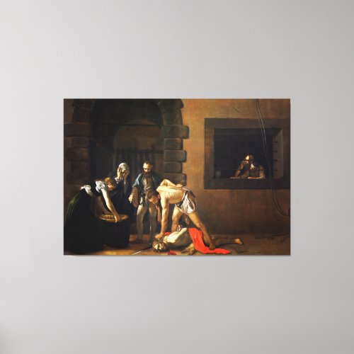The Beheading of St John the Baptist by Caravaggio Canvas Print